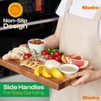 Riveira Walnut/Cherry/Maple Wood Cutting Board – Gourmet Grandeur: 18 x 12 Wooden Cutting Board – Natural Wooden Cutting Boards For Kitchen Decorative – Innovative Juice Grooves Wooden Chopping Board