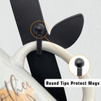 Ecqizer Coffee Mug Wall Rack - Metal Cup Holder Tree for Bar Decor - 4pcs Black Mounted Rack