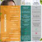 Organic Golden Milk Powder with Vitamins D3 & K2, Turmeric, Ginger, Curcumin, Cinnamon, KSM66 Ashwagandha, Holy Basil & Natural Prebiotics– Delicious Unsweetened Turmeric Tea Latte - 3 Pack