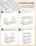 Water Bottle Organizer for Stanley Cup Accessories, Cabinet Organizers and Storage for Meoky 40 oz Tumbler with Handle, Fridge Tumbler Organizer Kitchen Gadgets Gifts, 2Pack Large-6-bottle