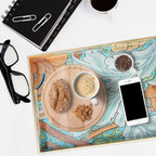 Spsyrine Serving Tray with Handles, Plastic Decorative Tray for Coffee Table, Living Room, Home Decor, Sunflower