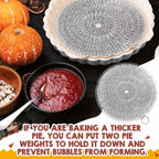 Patelai 2 Pcs Stainless Steel Pie Weights for Baking Universal Fit Pie Weight for 7-10 Inch Pies Round Metal Pies Weights Chain Dishwasher Safe Durable Blind Baking Dough Cooking Pastry (10 Inch)