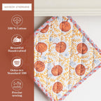 Maison d' Hermine Pot Holders 100% Cotton Heat Resistant Potholders 8" x 8" Hot Pads with Loop BBQ, Cooking, Baking, Grilling, Kitchen, Handling Hot Pans (Pack of 1, Harvest Festival)