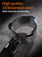 54mm Bottomless Portafilter, Espresso Portafilter Precision Extraction with Filter Basket Included, Stainless Steel Portafilter & Black Silicone Handle, Compatible with Breville Machines