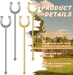 6 Inch Derby Drink Plastic Stirrers Swizzle Sticks for Cocktails Coffee Reusable U Shaped Horseshoe Drink Stirrers for Coffee Beverage Party Bar Weddings Events(Gold,silver,60 Pcs)