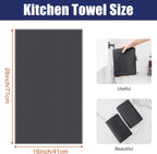 Homaxy Microfiber Waffle Weave Kitchen Towels, 16 x 28 Inch Ultra Absorbent and Solid Color Dish Towels, 6 Pack, Dark Grey