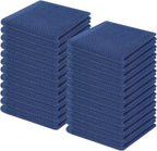 Homaxy 100% Cotton Waffle Weave Kitchen Dish Cloths, Ultra Soft Absorbent Quick Drying Dish Towels, 12 x 12 Inches, 24-Pack, Navy Blue