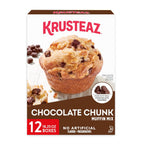Krusteaz Chocolate Chunk Muffin Mix, With Real Chocolate, No Artificial Flavors or Preservatives, 18.25-ounce Boxes (Pack of 12)
