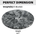 Koville African Natural Marble Cutting Board for Kitchen, 11inch Round Hand Crafted Marble Slab for Cheese, Charcuterie, Pastry Board - Wedding Gift, House Warming Gift(Monte Grigio)