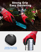 Safety Work Gloves MicroFoam Nitrile Coated-12 Pairs Pack,Red Seamless Knit Nylon Glove with Black Micro-Foam Nitrile Grip,Ideal for General Purpose,Automotive,Home Improvement,Painting(XX-Large)