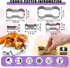 RUGVOMEM Set of 8 Silicone Dog Treat Molds, 3 Pieces 2 in 1 Dog Paw and Bone Shaped Molds & 5 Pieces Bone Cookie Cutter