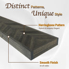 36" Acacia Chevron Floating Shelves Set of 2 - Wall Mounted Wooden Shelf for Stylish Home Décor - Mocha Color - 36x6.7x1.5 Inches