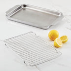 Hestan Provisions OvenBond – 9" x 12.5" Tri-ply Quarter Sheet Pan with Stainless Steel Rack