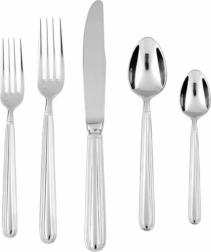Fortessa Metropolitan 18/10 Stainless Steel Flatware Solid Handle Salad/Dessert Knife, Set of 12