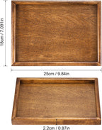 PATIKIL Wood Serving Tray 10x7 Inch Outer Base, Rectangular Decorative Platter for Home Decor Kitchen Table Candle Holder, Brown