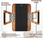 Tinamo Acacia Wood Sofa Armrest Tray with Phone Holder - Large Sofa Arm Tray Table Clip - Couch Arm Table for Wide Couches - Wooden Side Tables for Small Spaces for Eating and Drink(13.8" x 9.5" x 1")