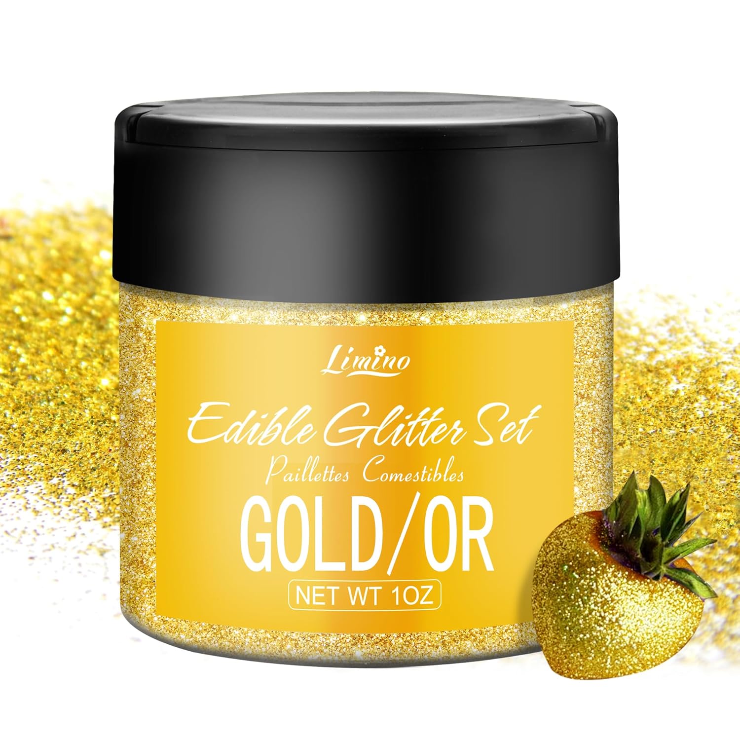 Edible Glitter - 30g Edible Luster Dust Metallic Food Grade Coloring Glitter for Drinks, Baking, Cake Decorating - Edible Dust Powder Shimmer Sprinkle Powder for Icing, Wine, Chocolate, Candy (Gold)