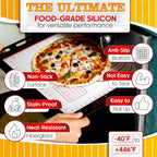 15.7x23.4 Pizza Mats for Rolling Dough - Stain-Proof Large Silicone Baking Mat with Measurements, Non-Stick Baking Rolling Mat - Heat Resistant Kneading Dough Sheet for Bread, Pizza, Pasta & Pie
