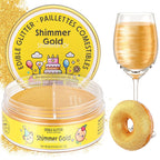 Nomeca Edible Glitter for Drinks Cakes, 8 grams Food Grade Luster Dust Sprinkles Glitter for Cake Decorations, DIY Cocktails, Beverages & Cake Decorating, Dessert Cake Topper (7-Shimmer Gold)