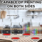 DISCOUNT PROMOS Custom Decorating Mason Jars 12 oz. Set of 50, Personalized Bulk Pack - Glass Jars for Overnight Oats, Candies, Fruits, Pickles, Spices, Beverages - Red