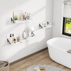 Dreamland White Floating Shelf 36 inch, 36W x 8D Wall Mounted Shelves Set of 2, Wide Display Ledge Shelf with Sturdy Metal Brackets for Living Room, Bathroom, Bedroom and Kitchen