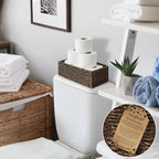 Casafield Set of 2 Bathroom Storage Baskets, Espresso - Seagrass, 16" W x 6.75" D x 4.25" H, Woven Toilet Tank Topper Bins for Organizing Tissues, Toilet Paper, Toiletries, Shelves