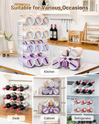 Water Bottle Organizer Holder for Stanley Cup Accessories, Fridge Kitchen Cabinet Organizer and Storage for Meoky 40 oz Tumbler with Handle, Stackable Plastic Travel Mug Cup Rack Gifts, 3Pack