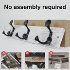 SKOLOO 17-Inch Wood Coat Rack Wall Mount with 3 Triple Hooks - Ideal for Family Entrances, Classrooms, and Pet Supplies Storage - Perfect Coat Hooks for Wall,Distressed White Wash