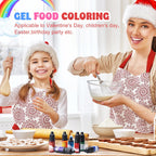 Gel Food Coloring - Rainbow Gel Food Coloring Set for Baking, Cake Decorating, Easter Egg - 7 Colors Concentrated Flavorless Edible Food Color Dye for Icing, Fondant, Cookie, DIY Crafts - 15g/Bottle