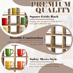 Montex Coffee Mug Holder, Mug Rack Wall Mounted, 3 Tier Coffee Mug Shelf, Rustic Coffee Mug Display Rack for Kitchen, Home, Coffee Bar(16 Grids)
