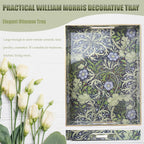 Spsyrine Serving Tray with Handles, Plastic Decorative Tray for Coffee Table, Living Room, Home Decor, Seaweed