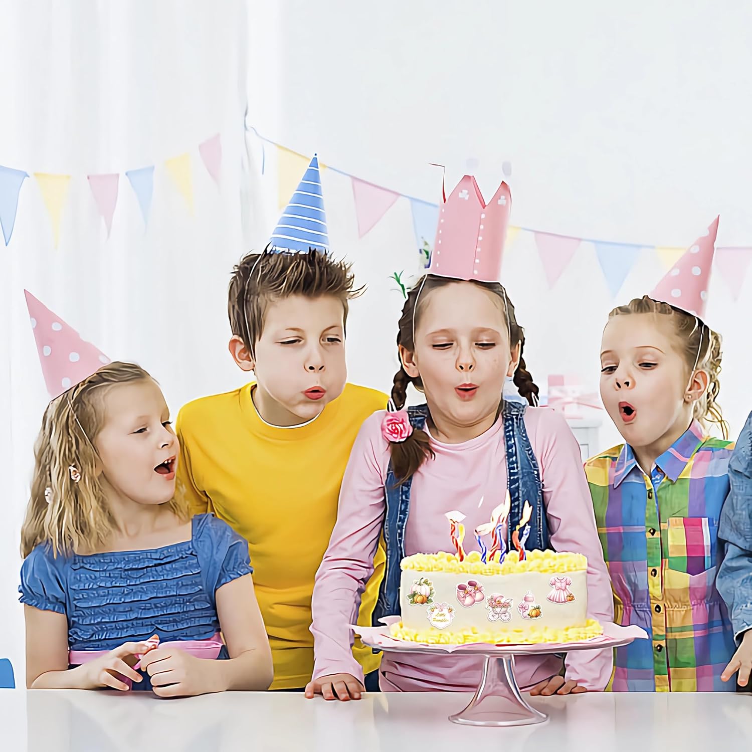 36Pcs Little Pumpkin Cupcake Toppers Pink Pumpkin Cupcake Picks Little Pumpkin Baby Shower Cake Decorations Thanksgiving Party Cake Decorations Kids Birthday Party Supplies