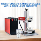 OMTech 20oz Tumblers Bulk, 6pc Stainless Steel Tumbler Set with Lid & Straw, Double Wall Vacuum Insulated Mug for Laser Engraver, Travel Coffee Mug for Hot & Cold Drinks, White Powder Coated Cup