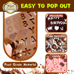 Silicone Letter Mold Chocolate Molds - Non-Stick Letter Chocolate Mold, Made of Food Grade Silicon, Perfect for Cake Decoration, Candy, Chocolate, Birthday Party - 4 Pack