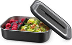 Bentgo MicroSteel Leak-Proof Lunch Box - Microwave-Safe, Oven-Safe, Bento-Style Container with Removable Divider, Airtight Lid, Sustainable Design, Odor & Stain Resistant (Carbon Black)