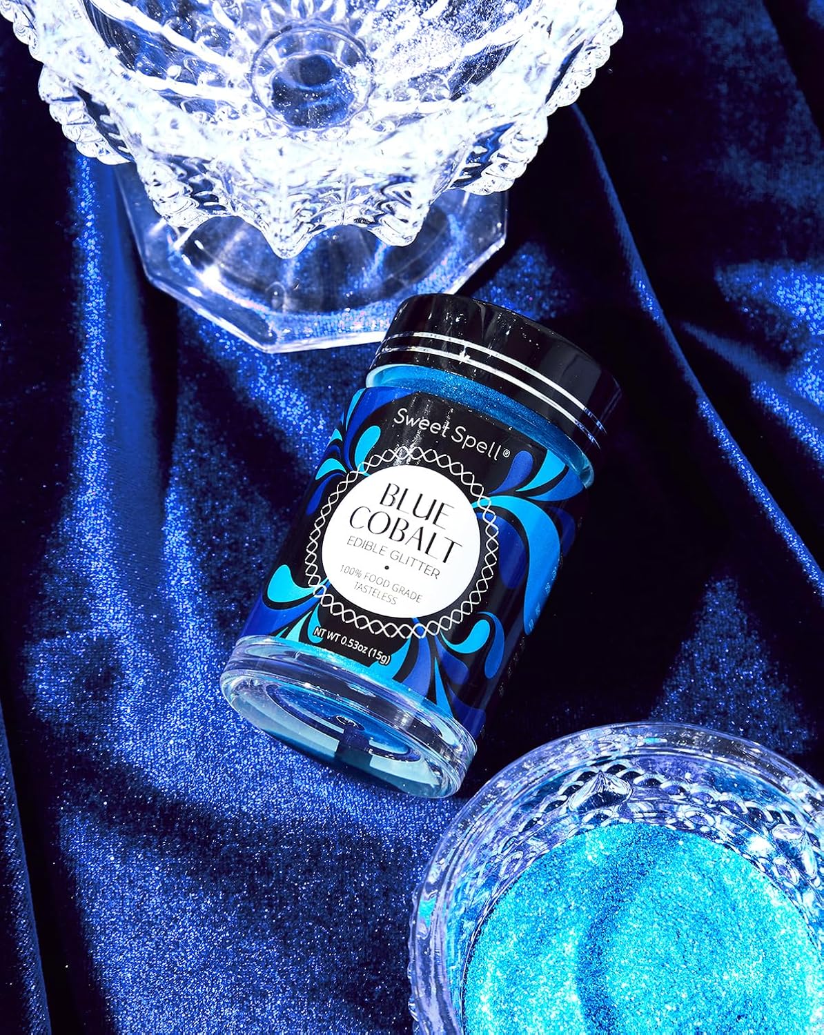 Sweet Spell Edible Glitter (15g) - Shimmer Sparkles for Drinks, Cakes, Cocktails - 100% Edible & Food Grade Glitter, Vegan, Gluten-Free (Blue)