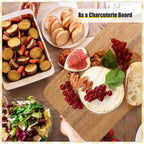 Lounsweer 6 Pcs Thicken Cutting Board Bulk Wood Board for Chopping Serving Charcuterie Material for Laser Engraving Mother' Day Wedding Housewarming Gift(Acacia)