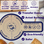 Silicone Bread Sling for Dutch Oven, 2 Pack (8" Round) – Non-Stick & 500°F Heat Resistant Sourdough Mat, Easy to Clean, Reusable Food-Grade Sourdough Slings – Fits 5 qt and up Dutch Ovens