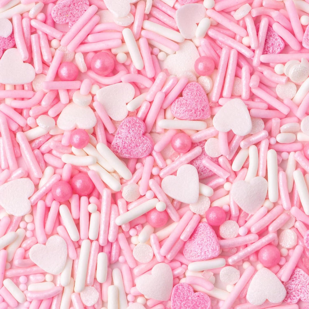 Sweets Indeed Sprinkles Heart Edible Mix Perfect for Cake Decorations Baking Ice Cream Cookies Cupcake Topper 4 ounces