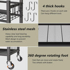 Garden Tool Organizer with Wheels for Garage and Shed, Spacious Tool Storage, Multi-Tier Design with Side Hooks for Rakes, Shovels, Brooms, and Yard Tools Rolling Cart