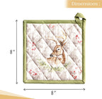 Maison d' Hermine Pot Holders 100% Cotton Heat Resistant Potholders 8" x 8" Hot Pads with Loop BBQ, Cooking, Baking, Grilling, Kitchen, Handling Hot Pans (Pack of 1, Mountain Life)