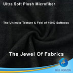 Blue Horizon Microfiber Cleaning Towels, 36-Pack Reusable Shop Towels, Ultra Soft Plush Wash-Cloths, Microfiber Detailing Cleaning Cloths for Car, Household and Commercial (Black, 16" x 16")