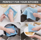 Kitinjoy 100% Cotton Kitchen Dish Cloths (12 X 12 Inches, Sky Blue),12 Pack Waffle Weave Ultra Soft Absorbent Dish Towels for Drying Dishes Quick Drying Kitchen Towels Dish Rags