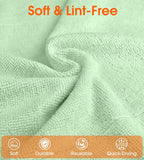 Roll of Microfiber Cleaning Cloth –100 Pack, Tear Away Microfiber Towels, Reusable, Washable, Scratch-Free, Cleaning Supplies,Kitchen Towels for Car, Home, Kitchen, Dishes(Bean Green)