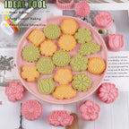 8 Pcs Flower Cookie Cutters Set Baking Molds 3D Flower Press type Cookie Cutter for Baking, Fondant, Cheese, and Pastries