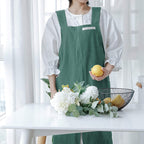 HANEE Cotton Aprons for Women and Men | Cross-Back Apron with Pockets