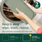 Cuisinart Dish Drying Mats for Kitchen Counter - (2) 18" x 24" Ultra Absorbent Dish Drying Mat XL - Foldable, Machine Washable, Fast Drying Dish Mat (Geostripe)
