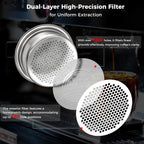 IKAPE Espresso 51mm Portafilter, 2 Ears Coffee Portafilter with Silicone Handle, Compatible with Delonghi ECP3420, EC155, BCO430, EC260 Coffee Machine