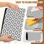 Ethnic Geometric Dish Drying Mat for Kitchen Counter Coffee Bar Mat Hide Stain Absorbent Rubber Backed Dish Drainer Rack Pad Coffee Maker Espresso Machine Table Accessories 15.7 x 23.6 Inch