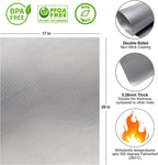Oven Liners for Bottom of Oven Silver (2-pack) Bundled with Rack Shields (2-pack) - Large Mat for Bottom of Stove (17"x 25") and 14" Silicone Rack Protectors - Reusable & Heat Resistant